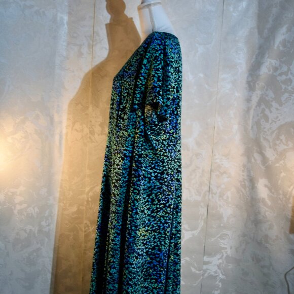 Coldwater Creek Size 18 | Blue Green Abstract Speckle Print Midi Dress | Work - Picture 3 of 6